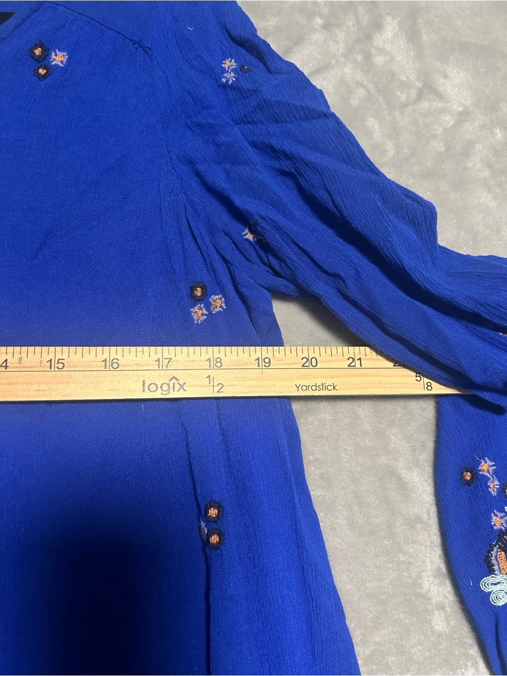 Free People Oxford Embroidered Swing Mini Dress Women’s Medium Blue